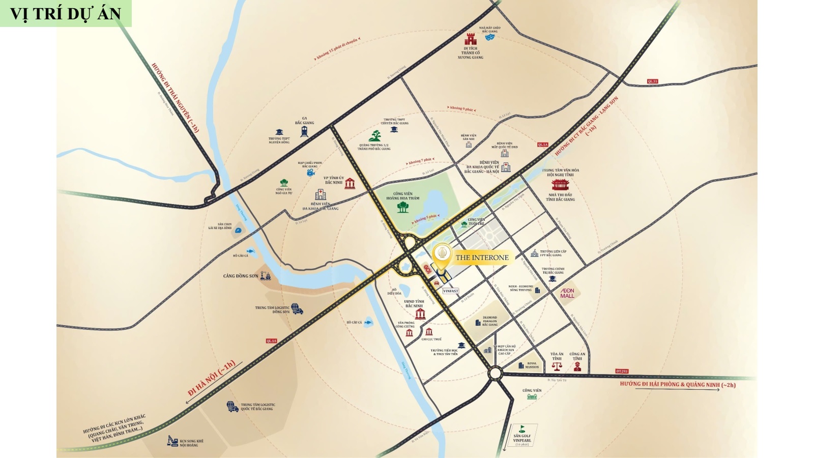 vị trí chung cư TheInterone Bắc Giang